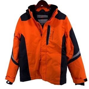 Obermeyer Teen XL Snowboard/Ski‎ Coat Orange/Black/Gray Powder Skirt